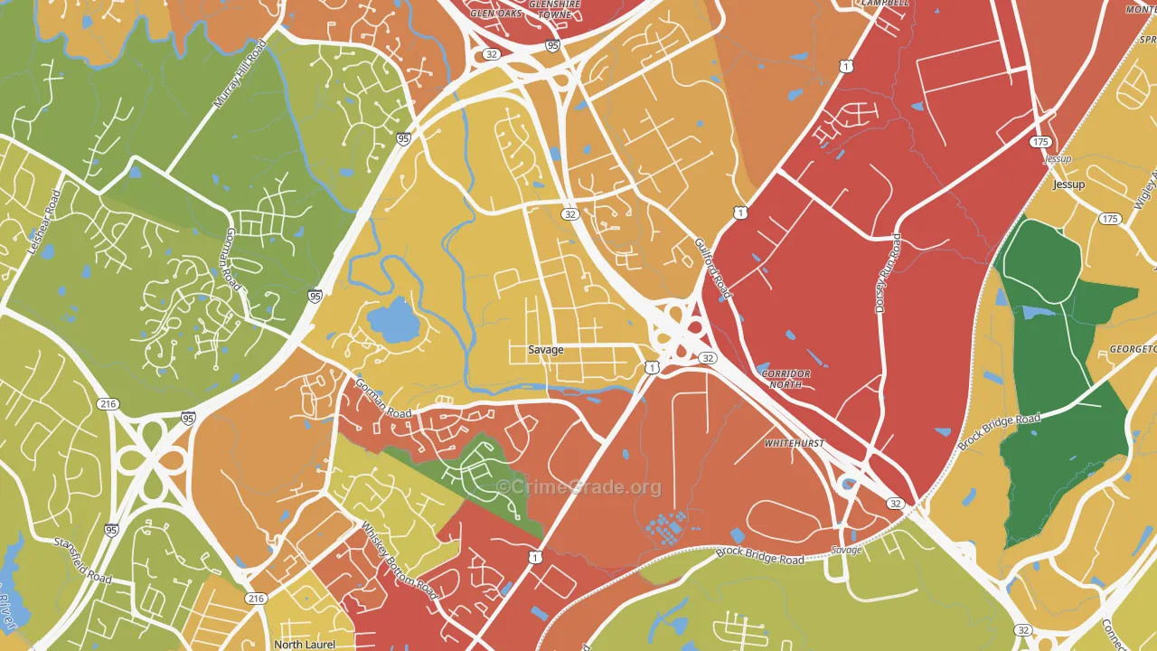 20763, MD Map of Theft Rates