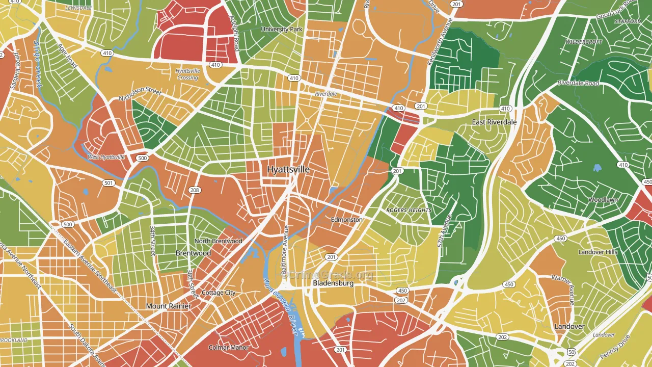 20781, MD Map of Theft Rates