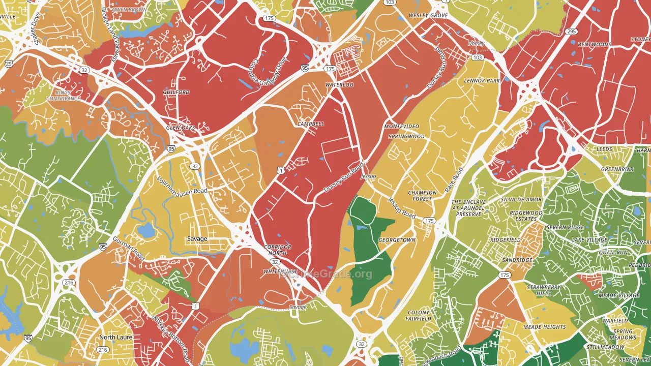 20794, MD Map of Theft Rates