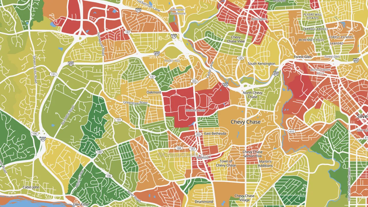 20814, MD Map of Theft Rates