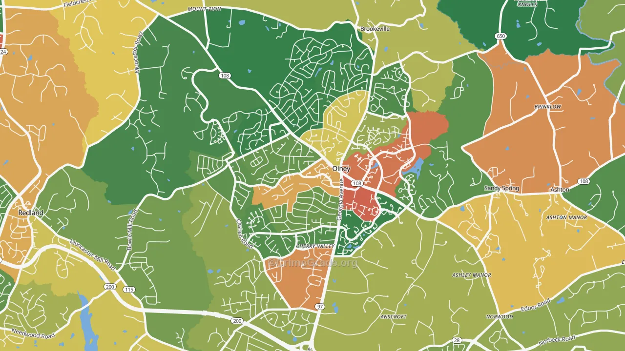 20832, MD Map of Theft Rates