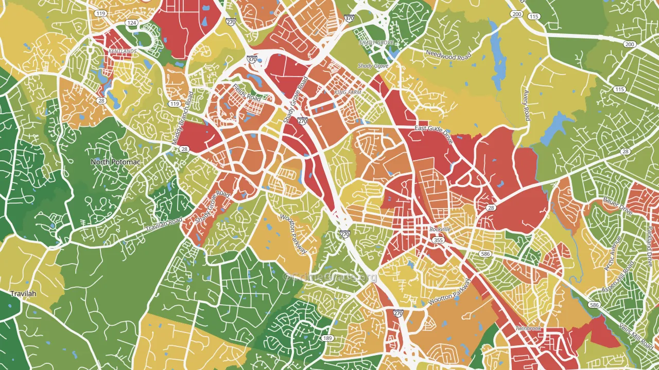 20850, MD Map of Theft Rates
