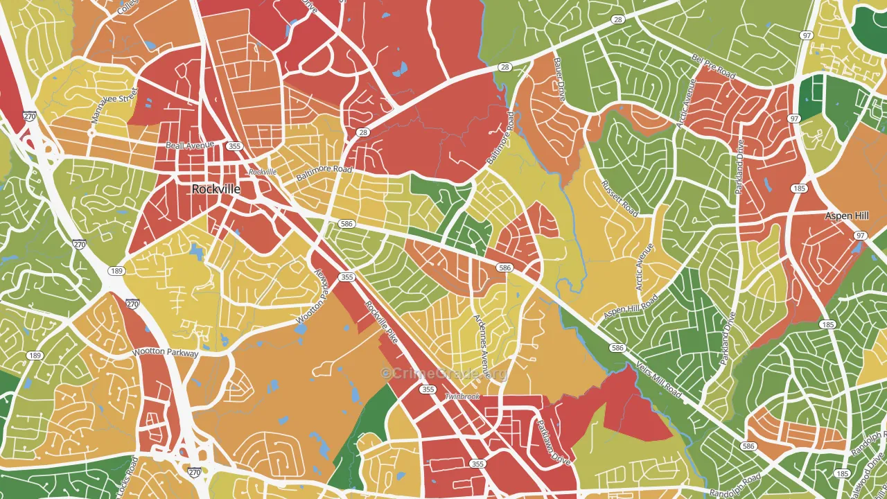 20851, MD Map of Theft Rates