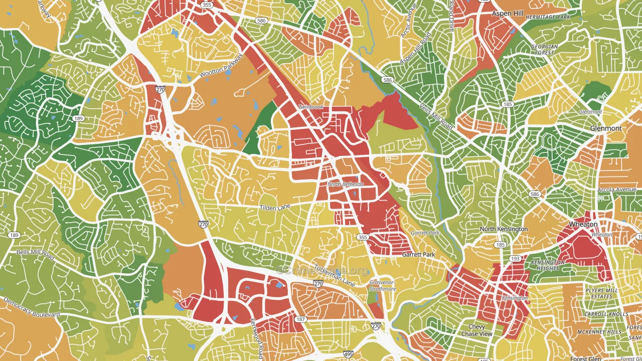 20852, MD Map of Theft Rates