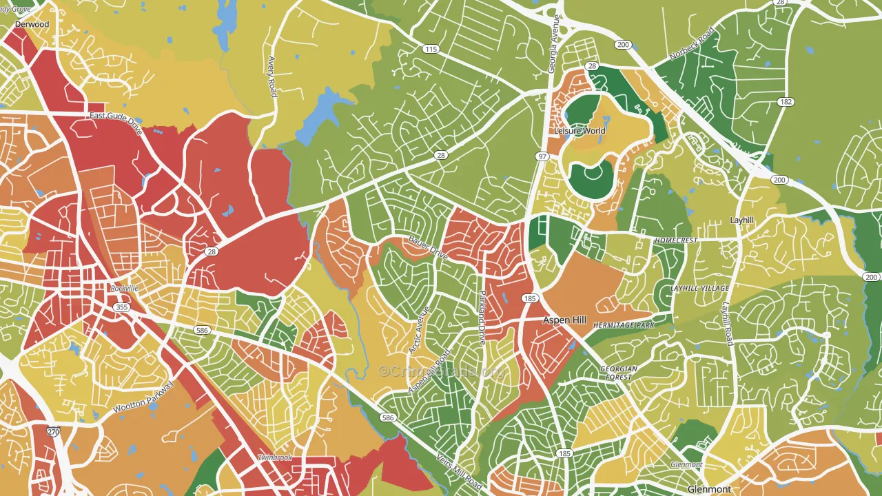 20853, MD Map of Theft Rates