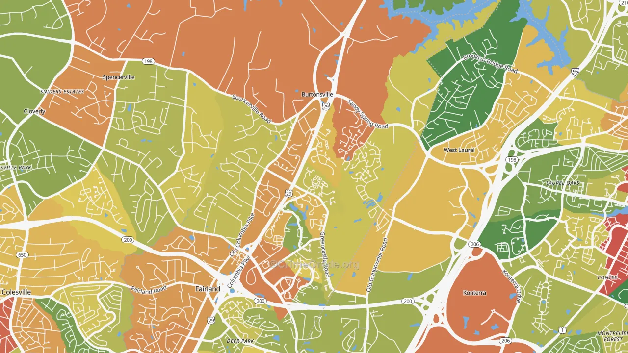 20866, MD Map of Theft Rates