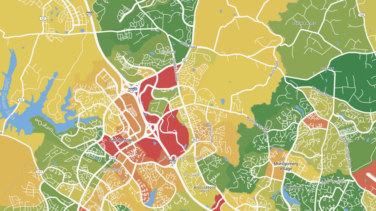 20876, MD Map of Theft Rates