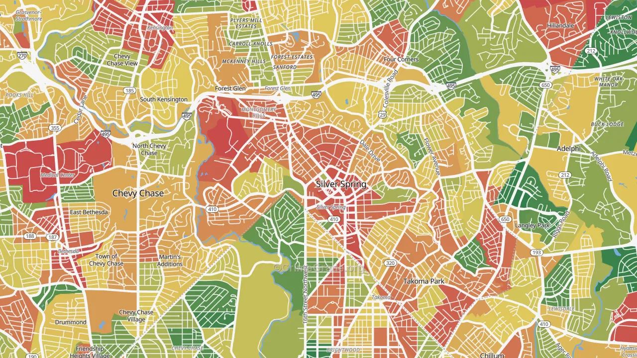 20910, MD Map of Theft Rates