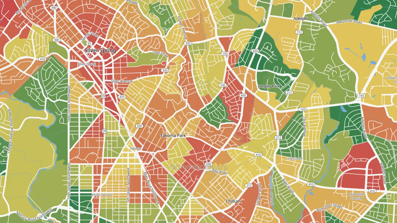 20912, MD Map of Theft Rates