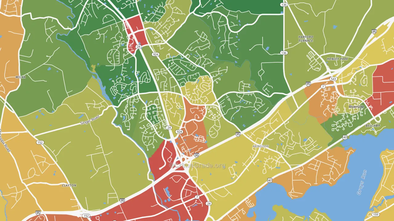 21009, MD Map of Theft Rates