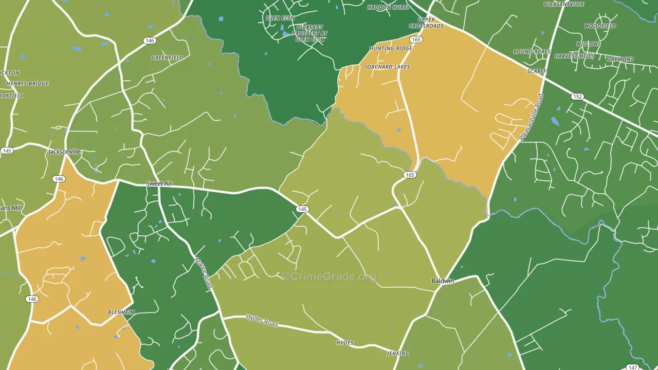 21013, MD Map of Theft Rates