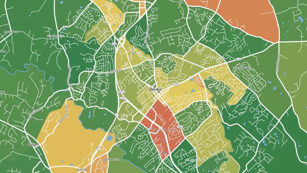 21014, MD Map of Theft Rates