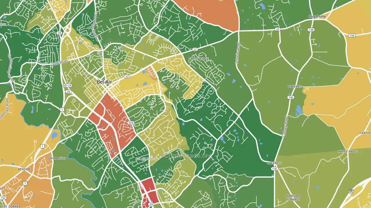 21015, MD Map of Theft Rates