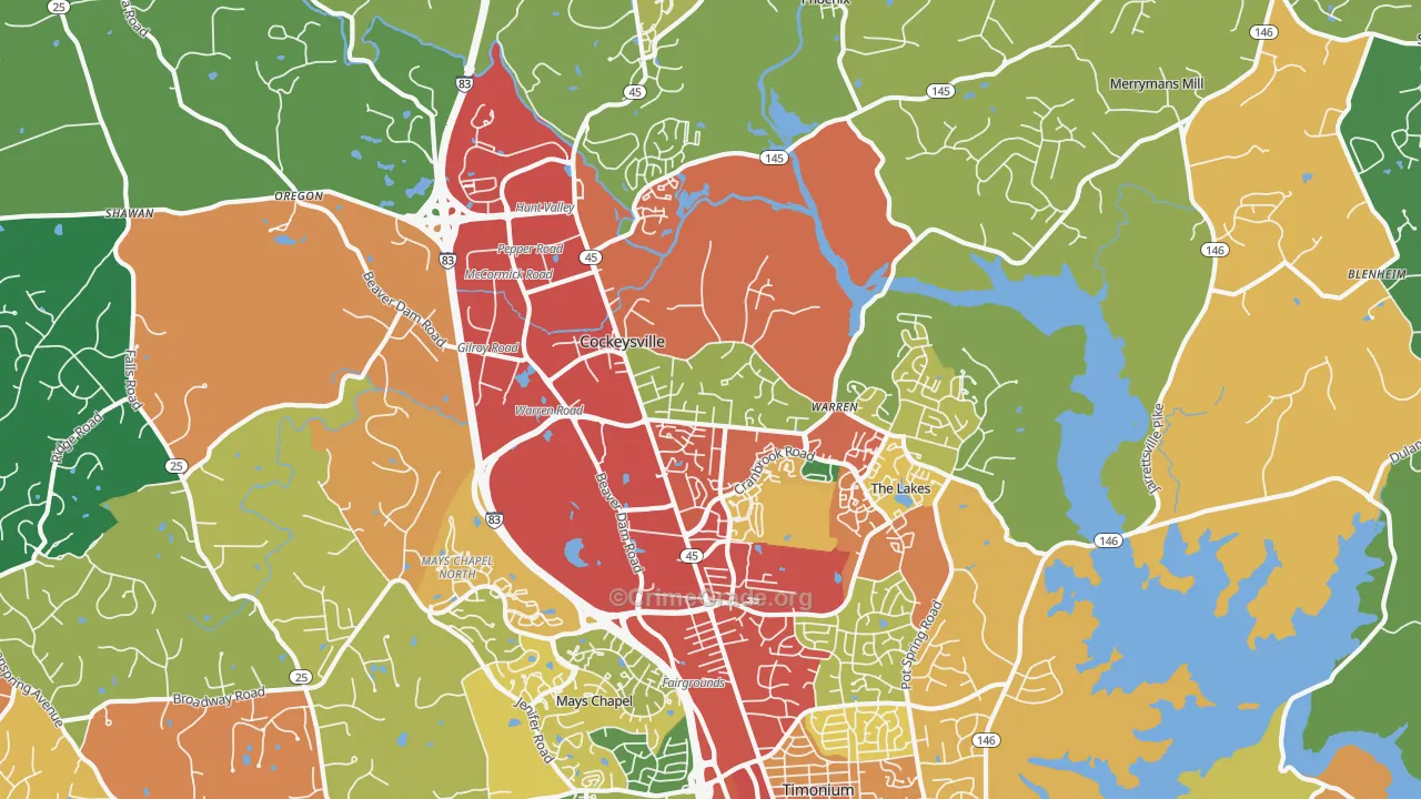 21030, MD Map of Theft Rates