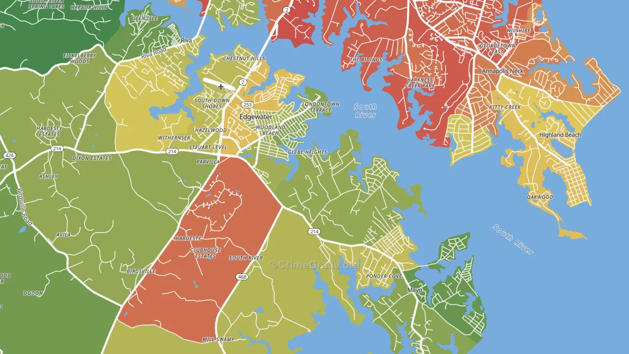 21037, MD Map of Theft Rates