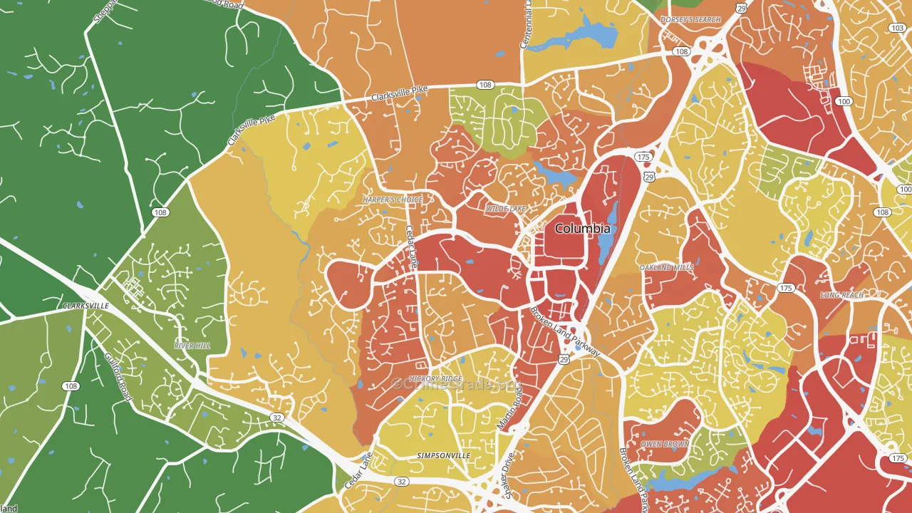 21044, MD Map of Theft Rates