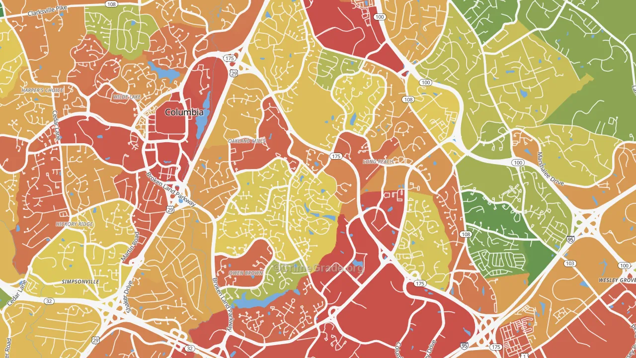 21045, MD Map of Theft Rates