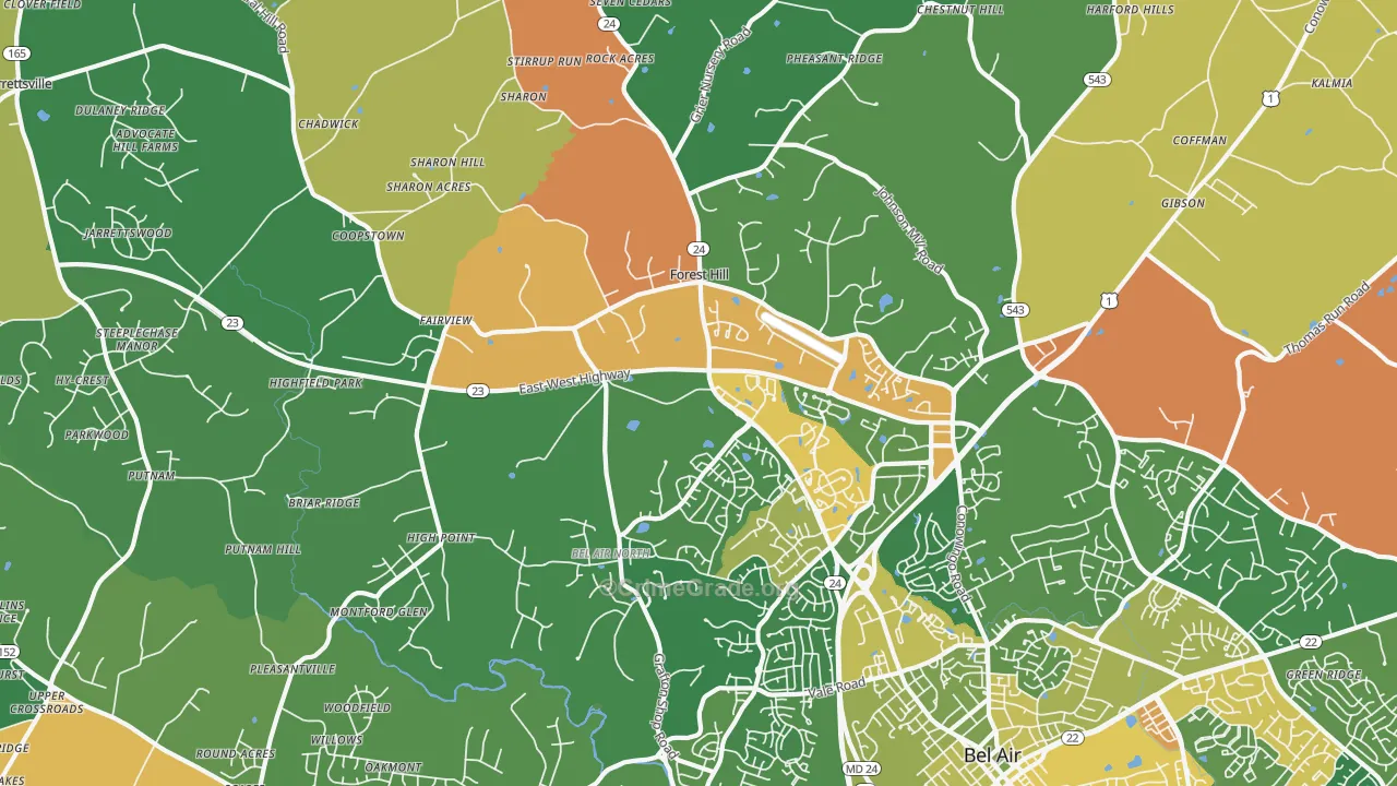 21050, MD Map of Theft Rates