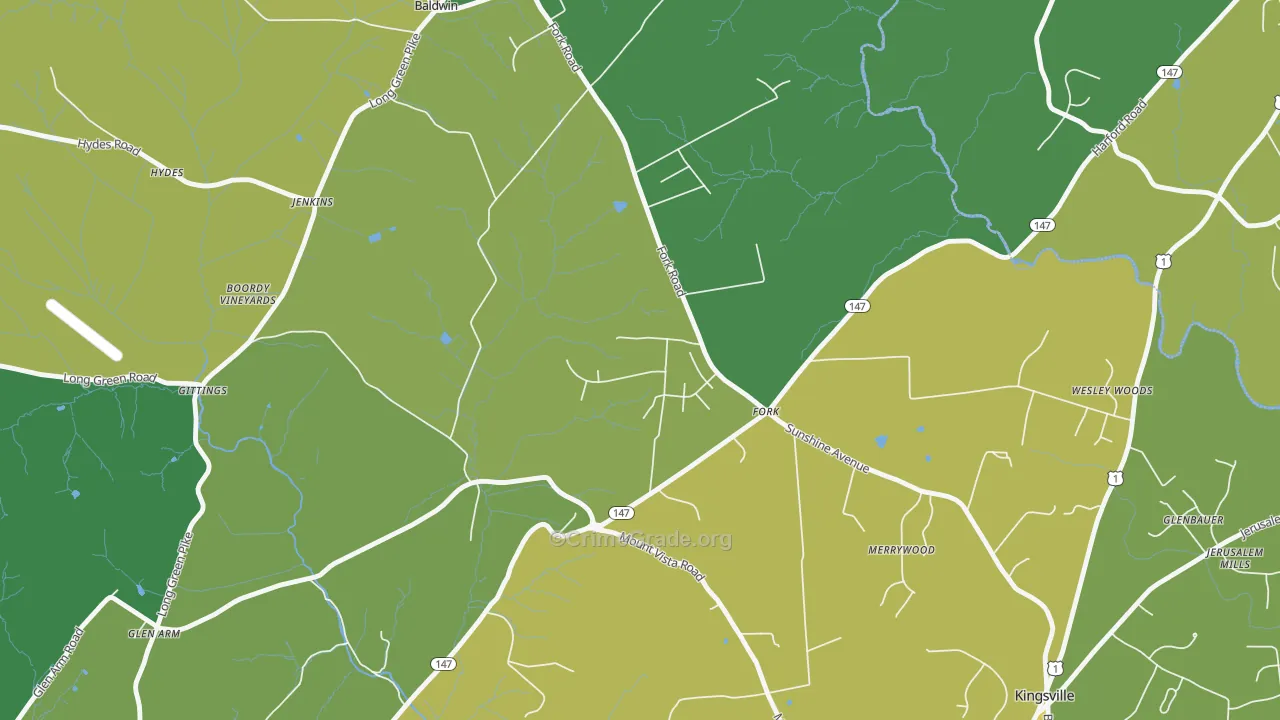21051, MD Map of Theft Rates