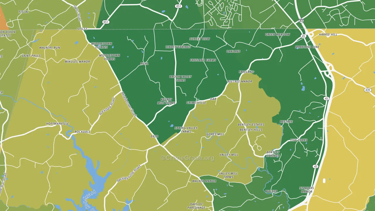 21053, MD Map of Theft Rates