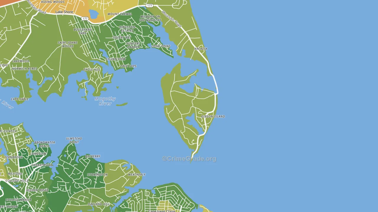 21056, MD Map of Theft Rates