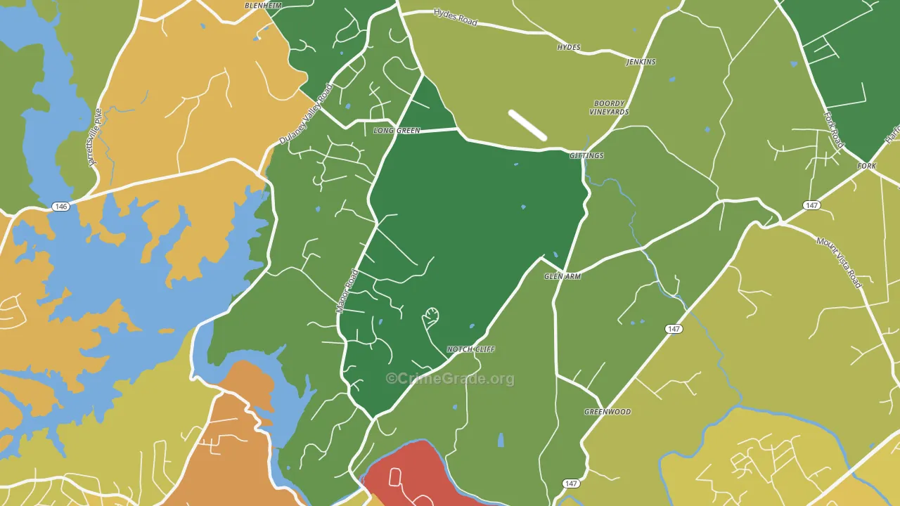 21057, MD Map of Theft Rates