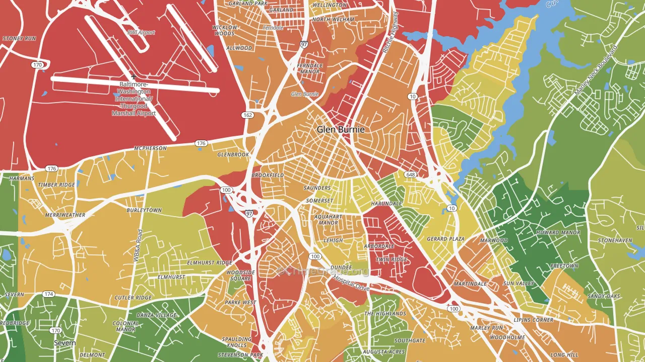 21061, MD Map of Theft Rates