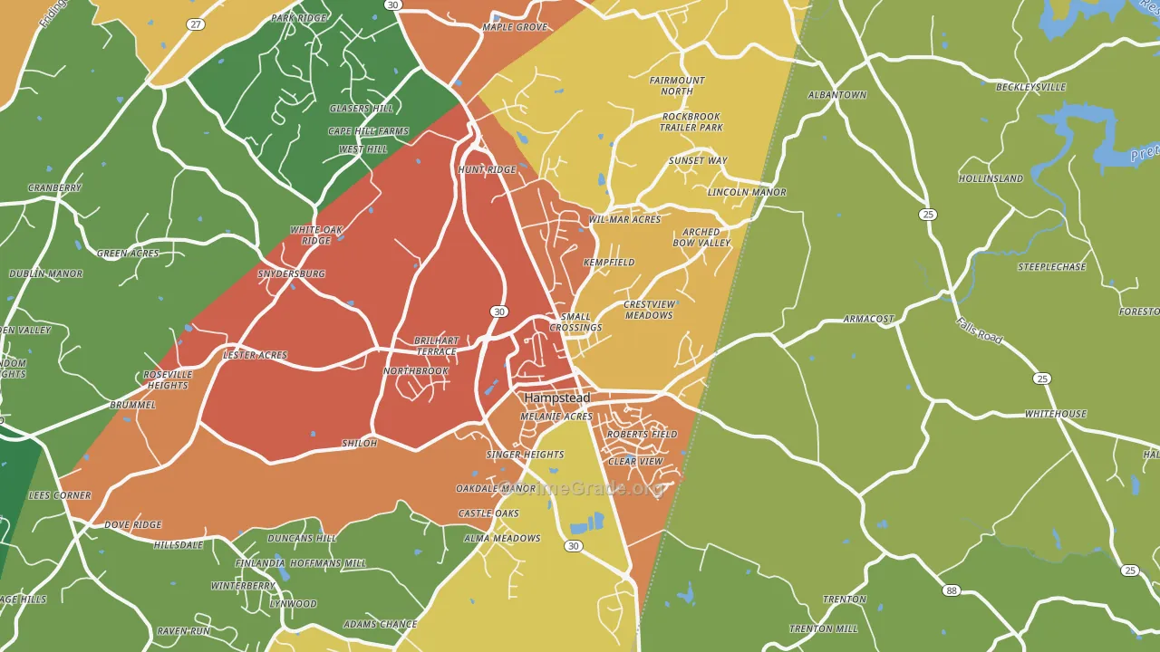 21074, MD Map of Theft Rates