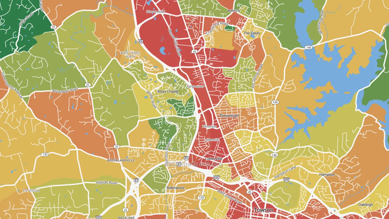 21093, MD Map of Theft Rates