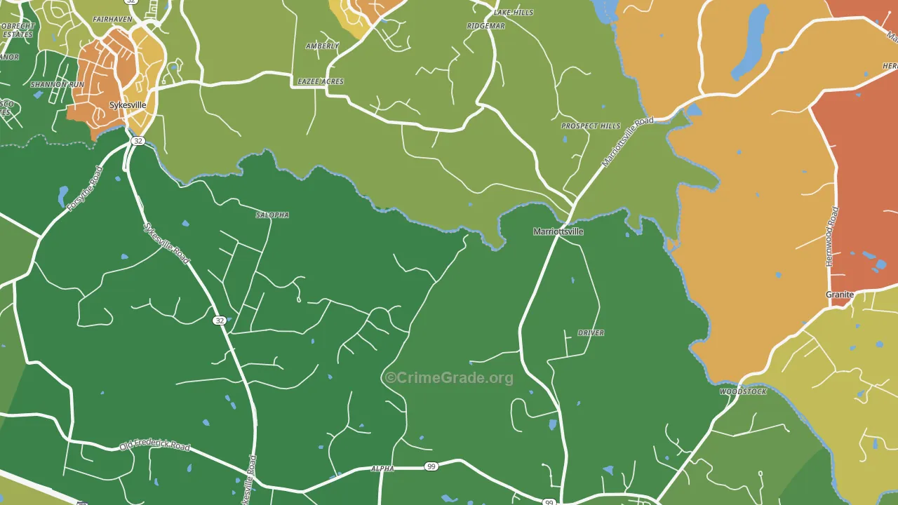 21104, MD Map of Theft Rates