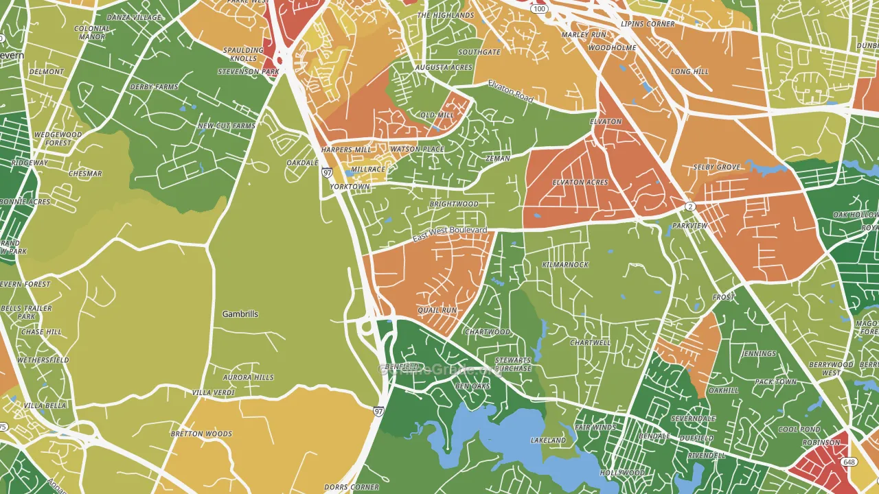 21108, MD Map of Theft Rates