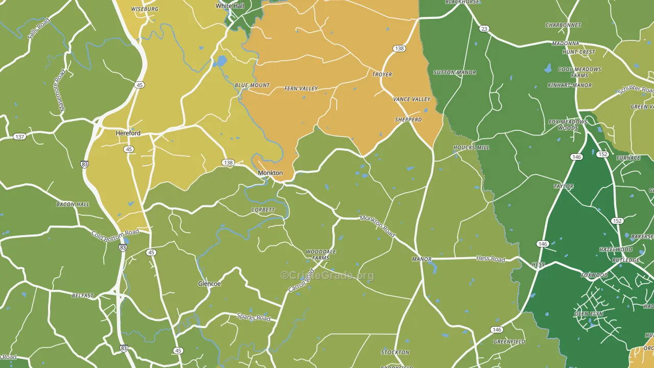 21111, MD Map of Theft Rates