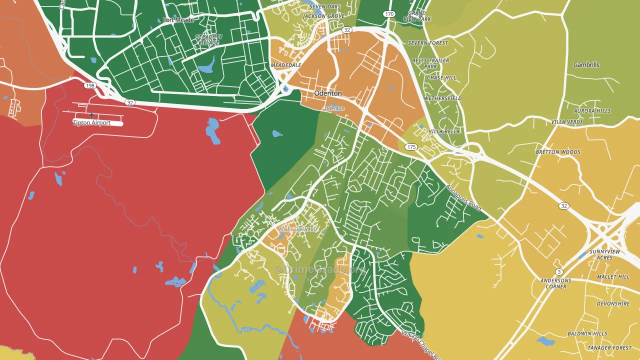 21113, MD Map of Theft Rates