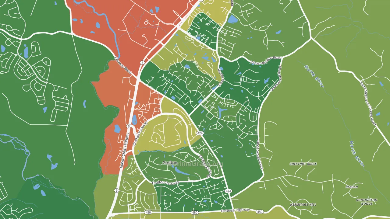 21114, MD Map of Theft Rates