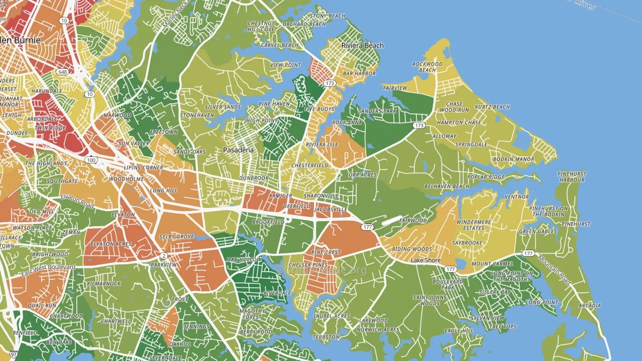 21122, MD Map of Theft Rates