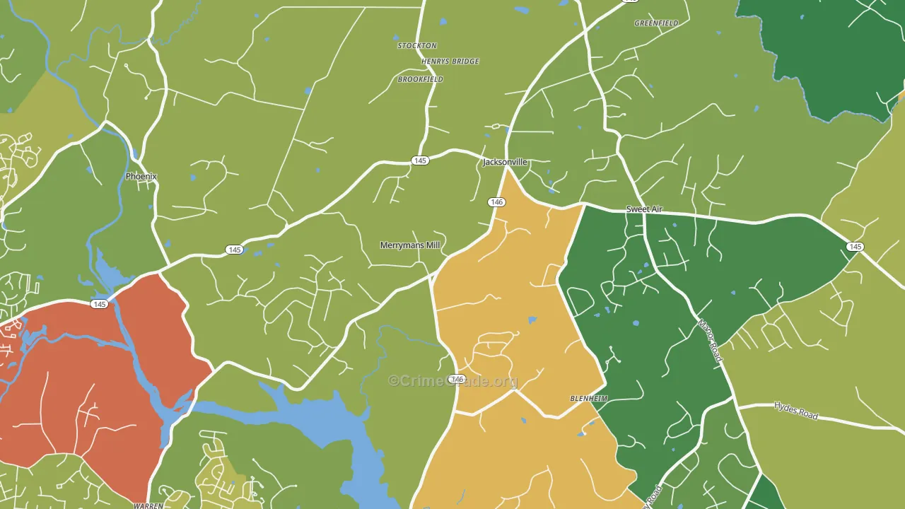 21131, MD Map of Theft Rates