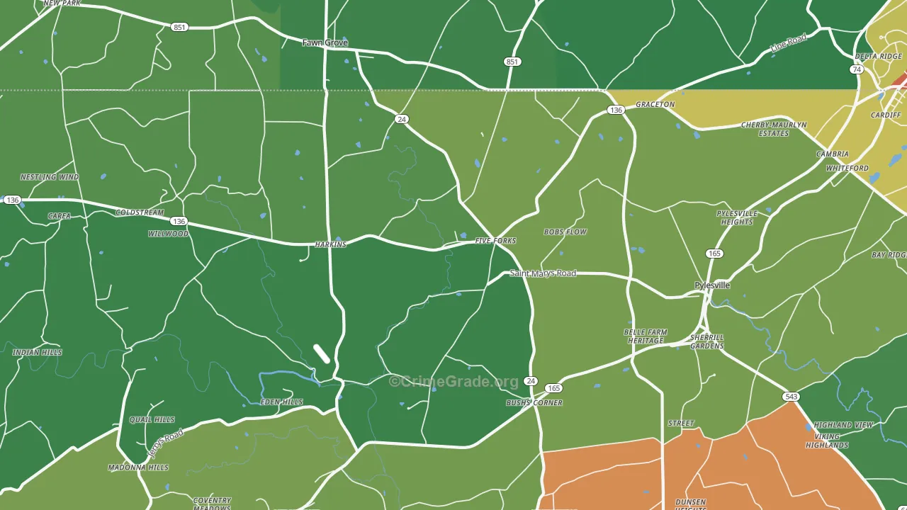 21132, MD Map of Theft Rates