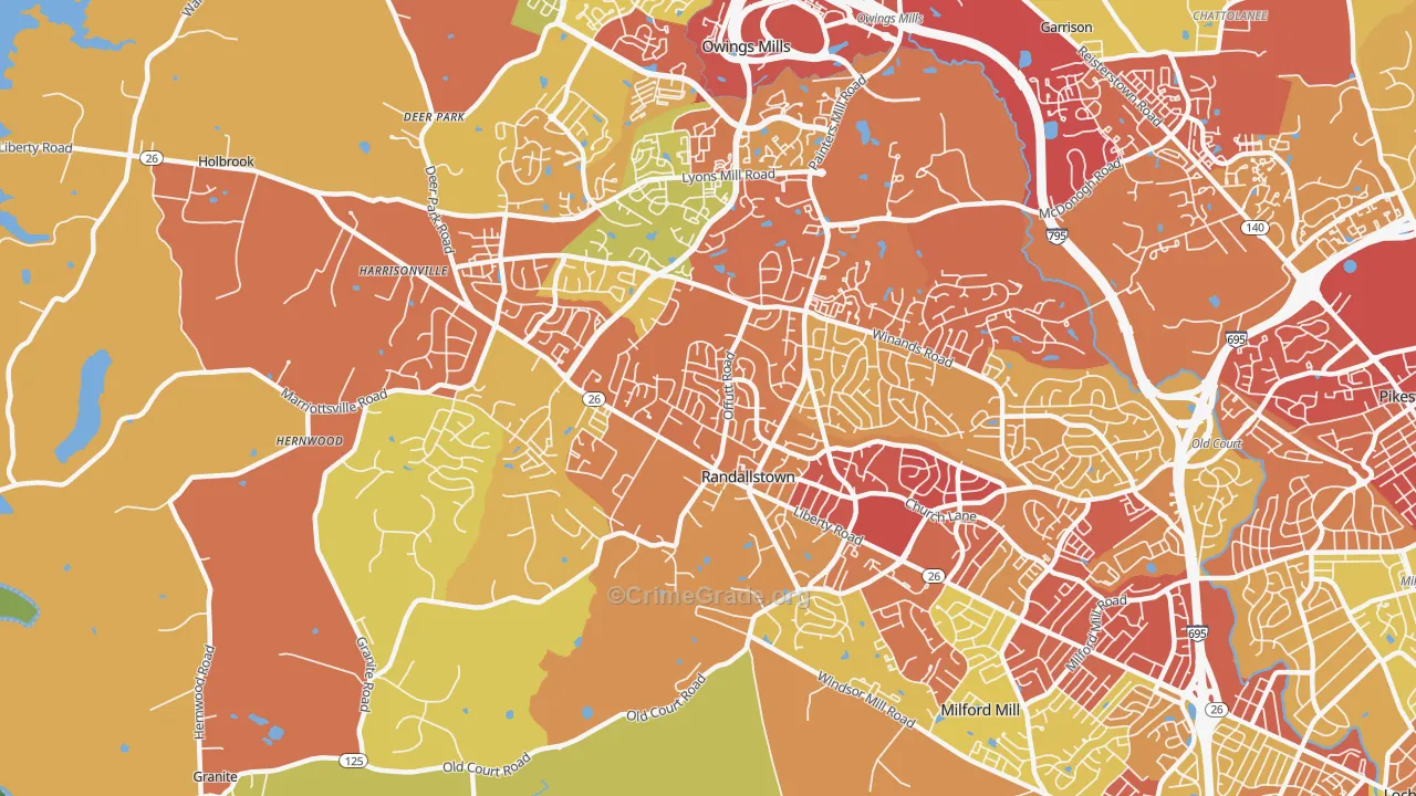 21133, MD Map of Theft Rates