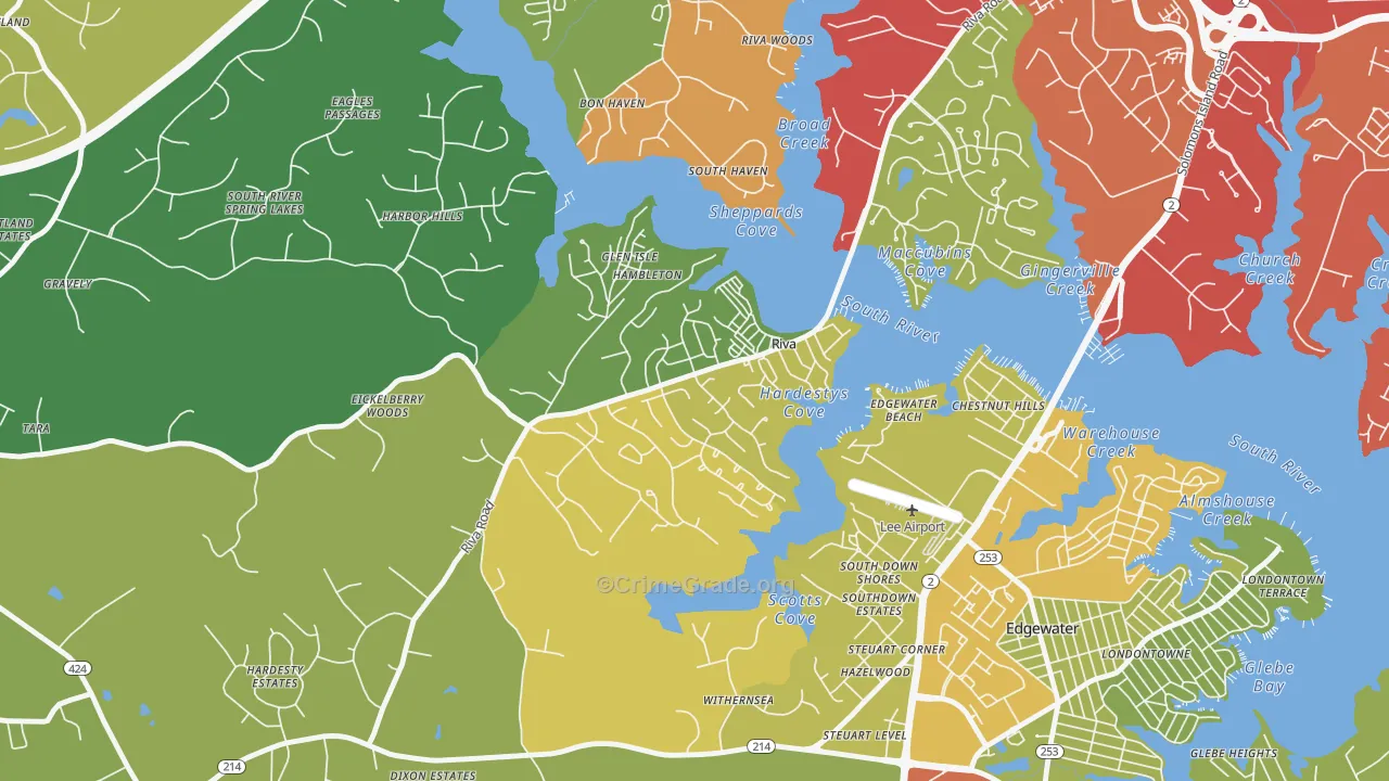 21140, MD Map of Theft Rates