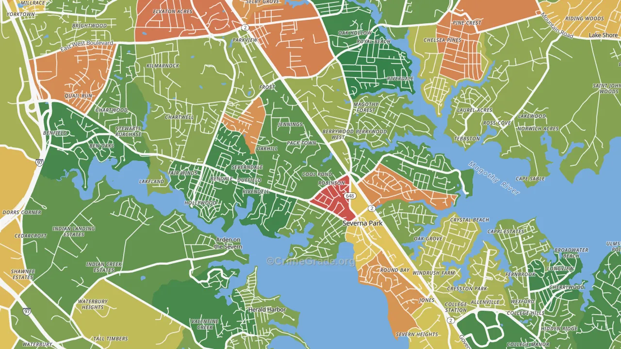 21146, MD Map of Theft Rates