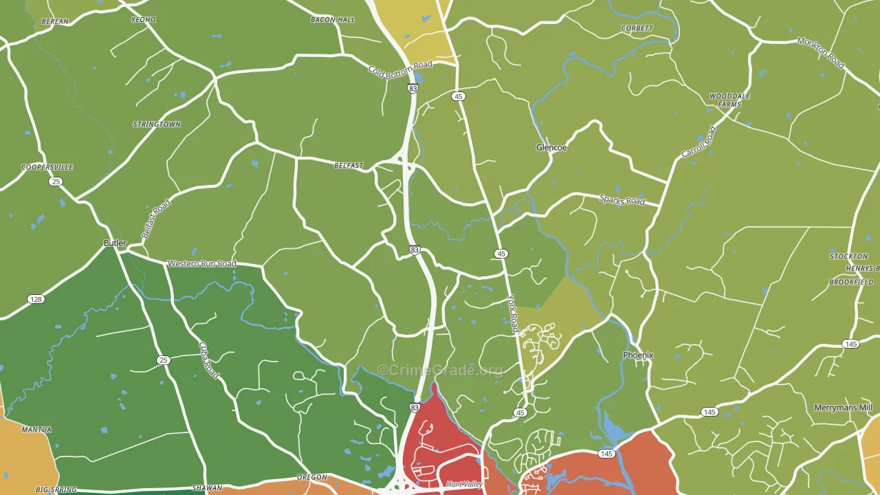 21152, MD Map of Theft Rates