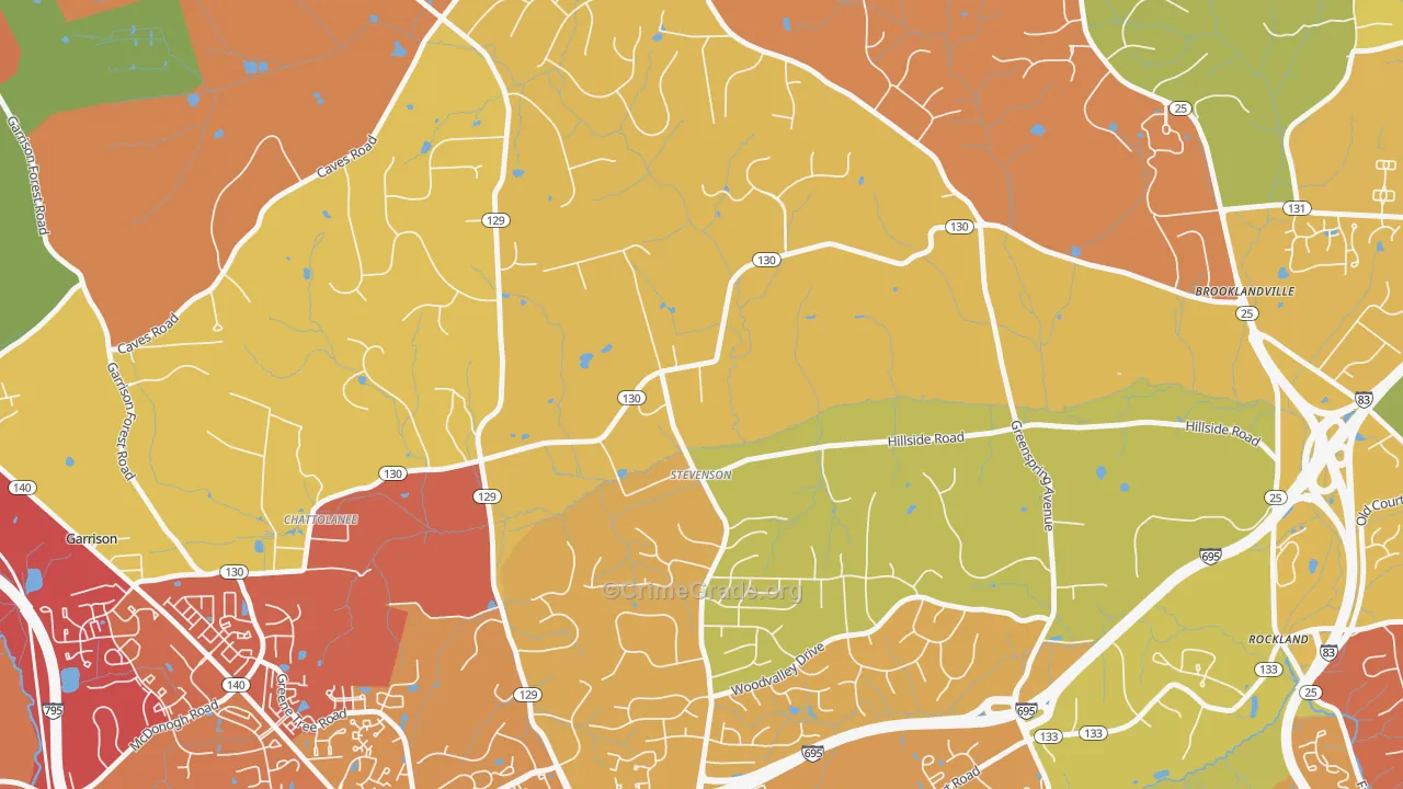 21153, MD Map of Theft Rates