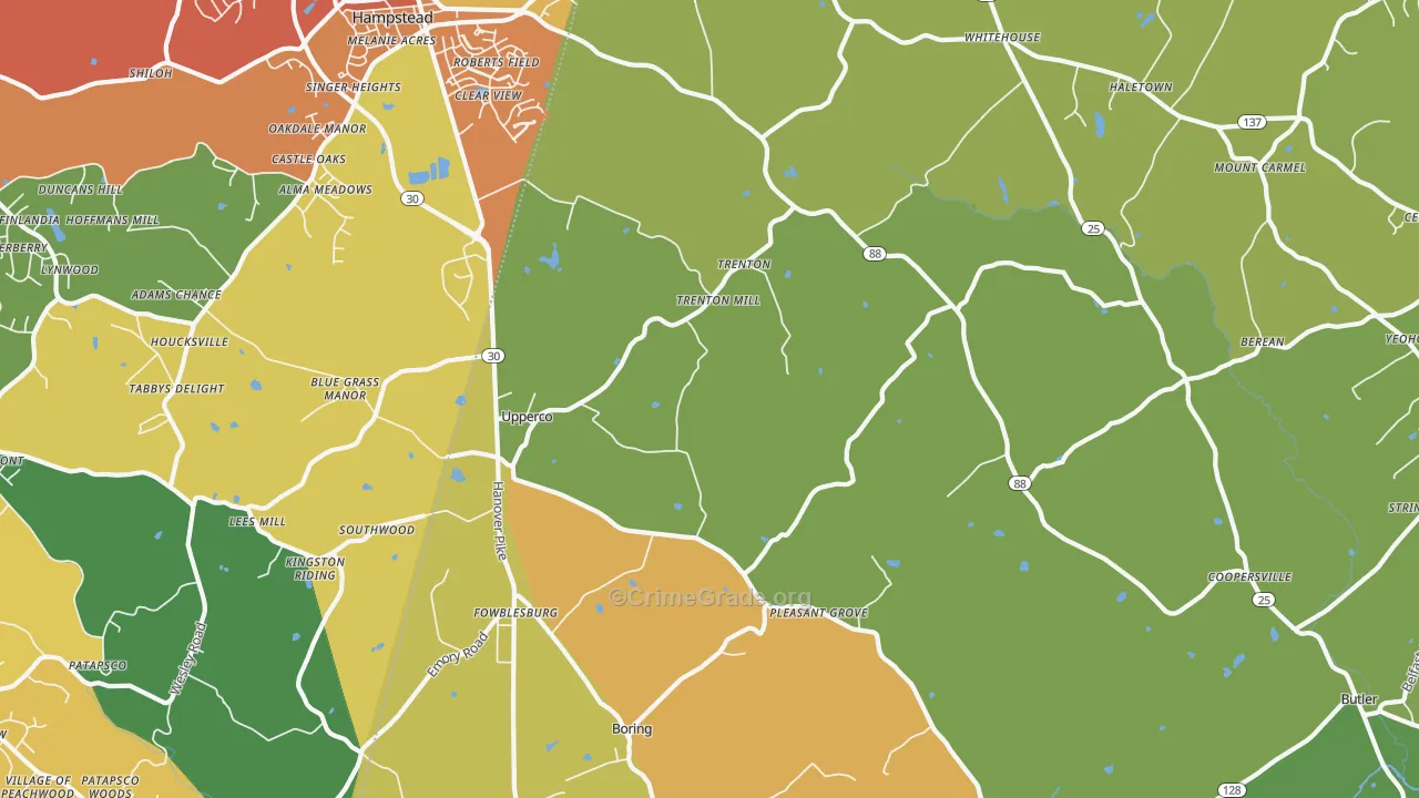 21155, MD Map of Theft Rates