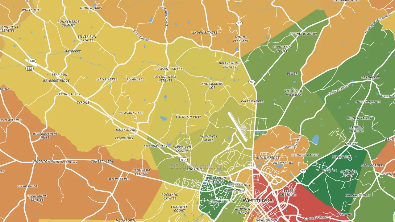 21158, MD Map of Theft Rates