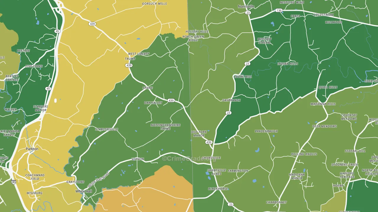 21161, MD Map of Theft Rates