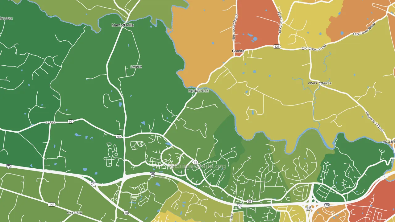 21163, MD Map of Theft Rates