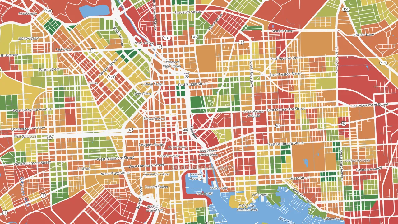 21202, MD Map of Theft Rates