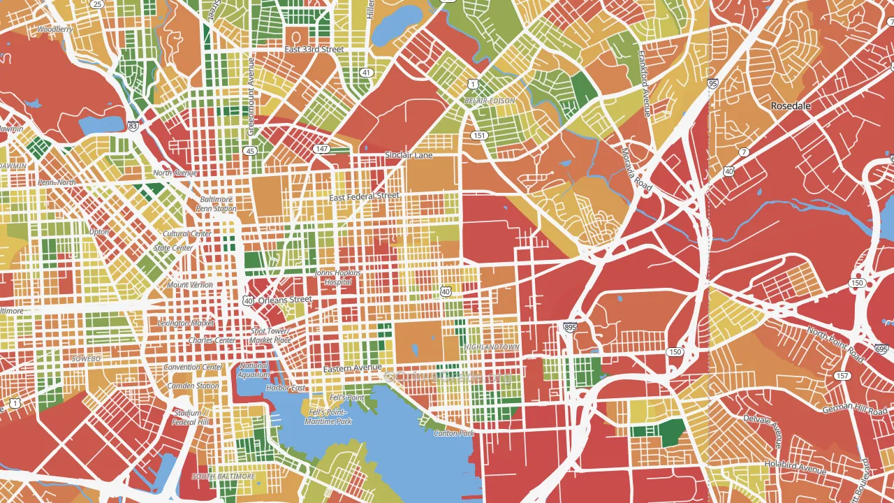 21205, MD Map of Theft Rates