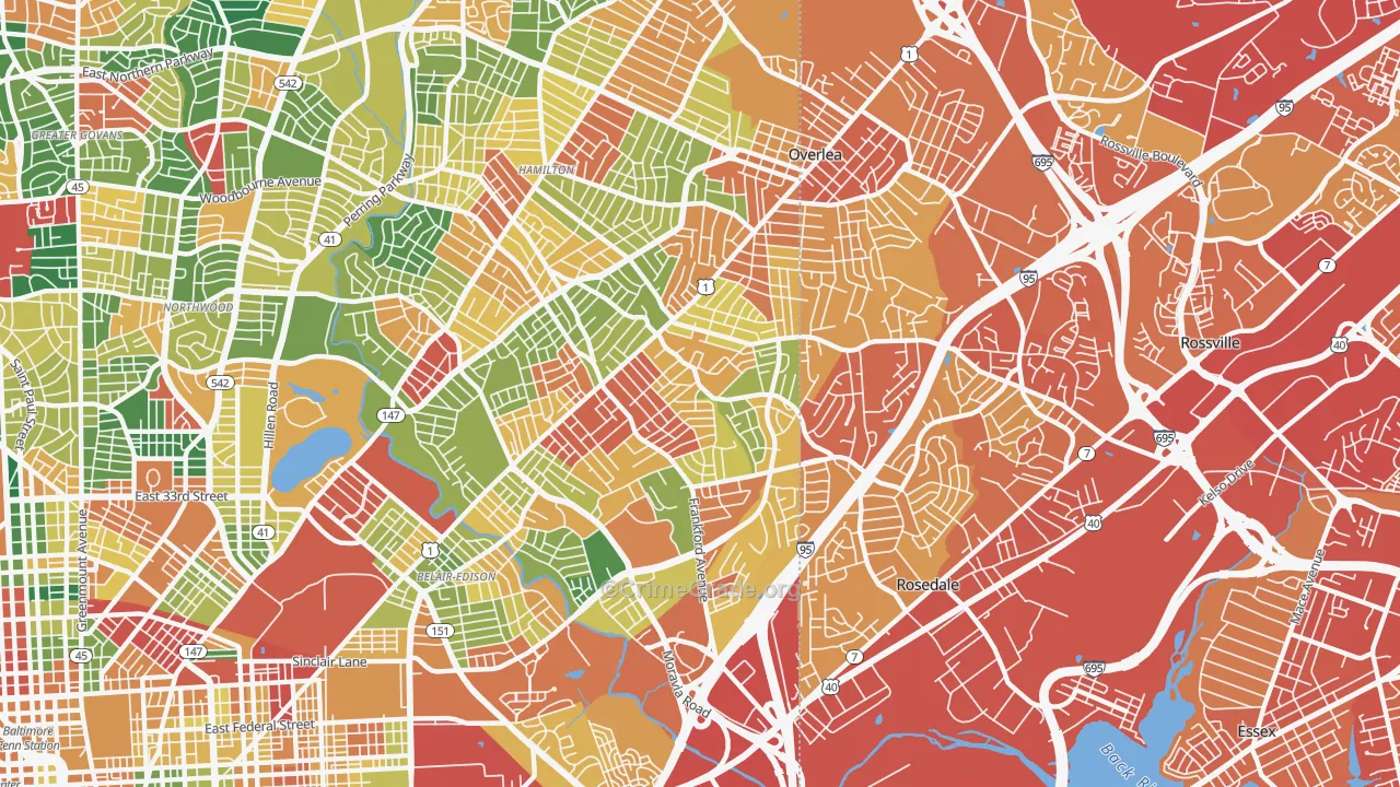21206, MD Map of Theft Rates