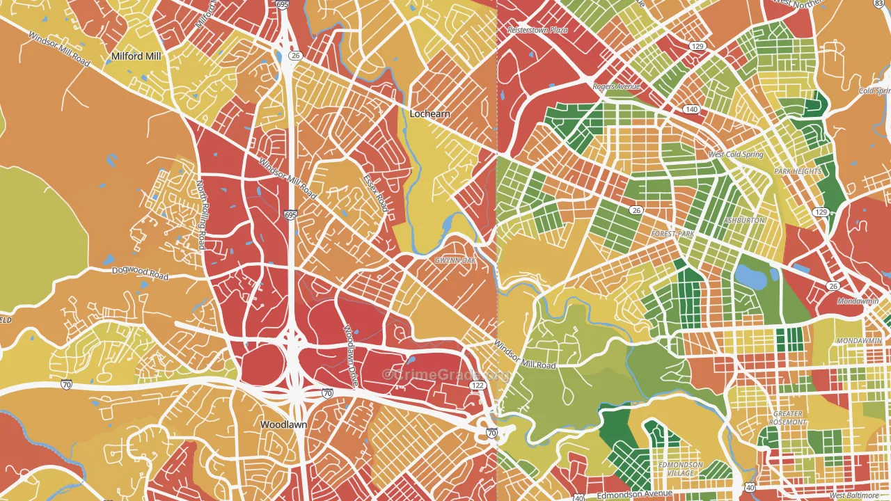 21207, MD Map of Theft Rates